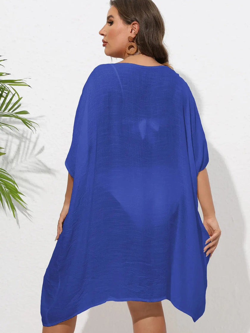 Crochet Trim V-Neck Beach Cover Up  Style Ratio