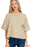 Zenana Striped Short Sleeve Tee & Shorts Set  Style Ratio
