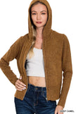 Zenana Drawstring Zip Up Hoodie  Style Ratio