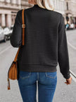 Textured Zip-Up Long Sleeve Jacket  Style Ratio
