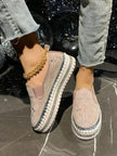 Rhinestone Embellished Platform Loafers  Style Ratio