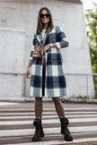 Double Take Plaid Button Up Lapel Collar Coat  Style Ratio