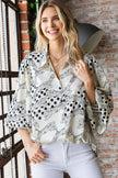 First Love Tiger Print Satin Blouse  Style Ratio