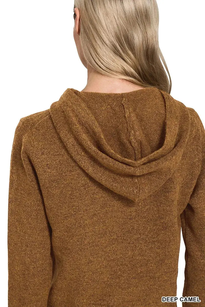 Zenana Drawstring Zip Up Hoodie  Style Ratio