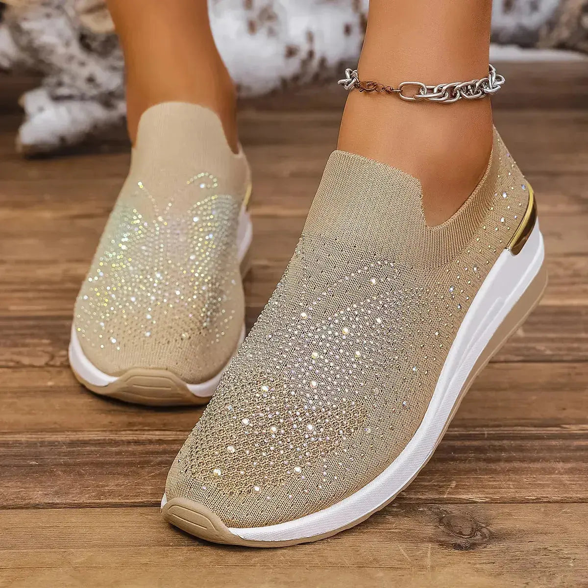 Rhinestone Wedge Sneakers  Style Ratio