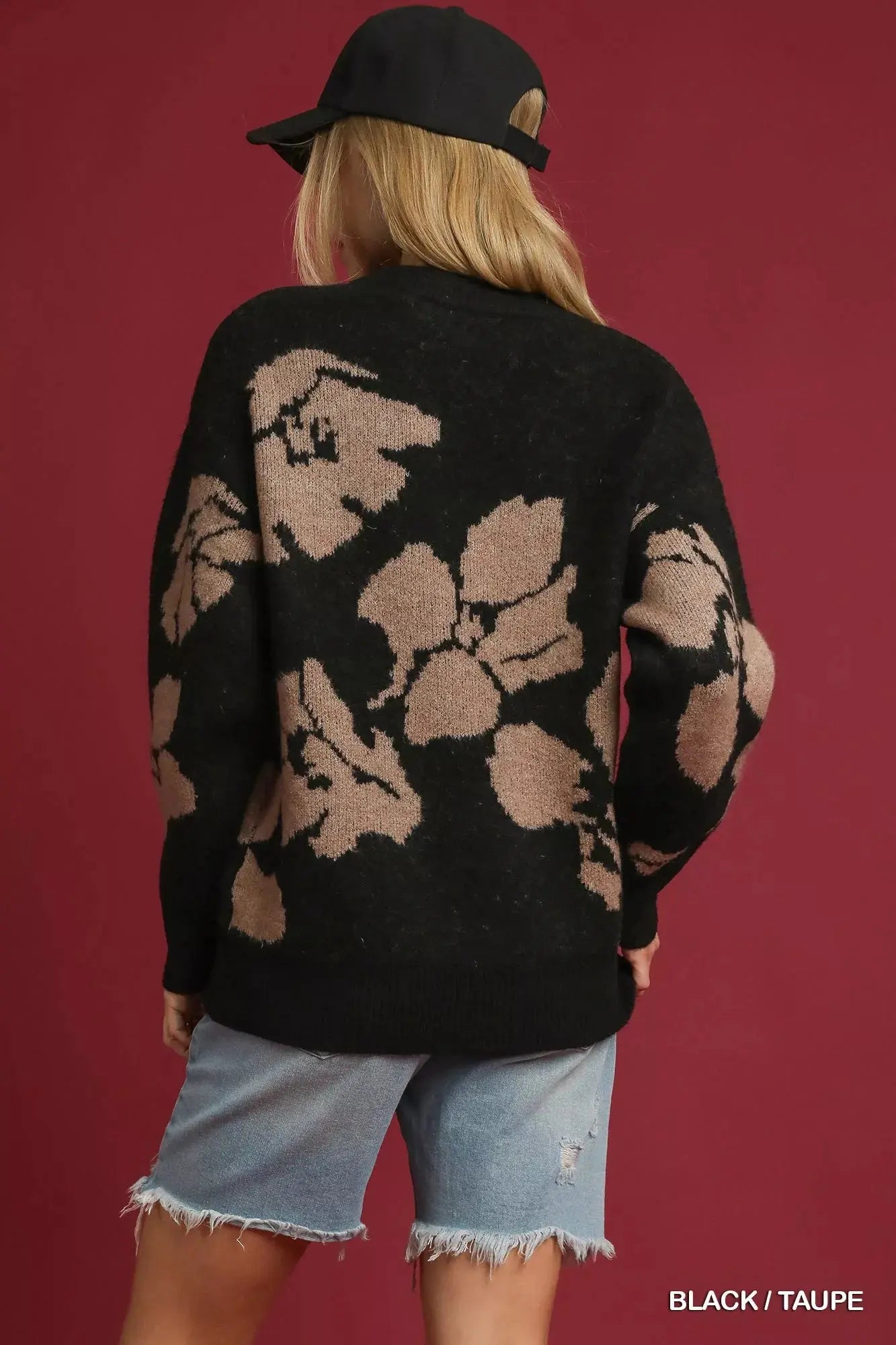 Umgee Floral Long Sleeve Sweater  Style Ratio