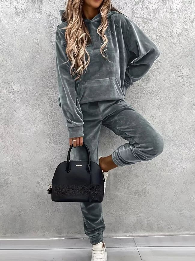 Kangaroo Pocket Hoodie and Pants Set  Style Ratio
