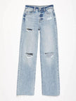 Distressed Straight Leg Jeans with Pockets  Style Ratio