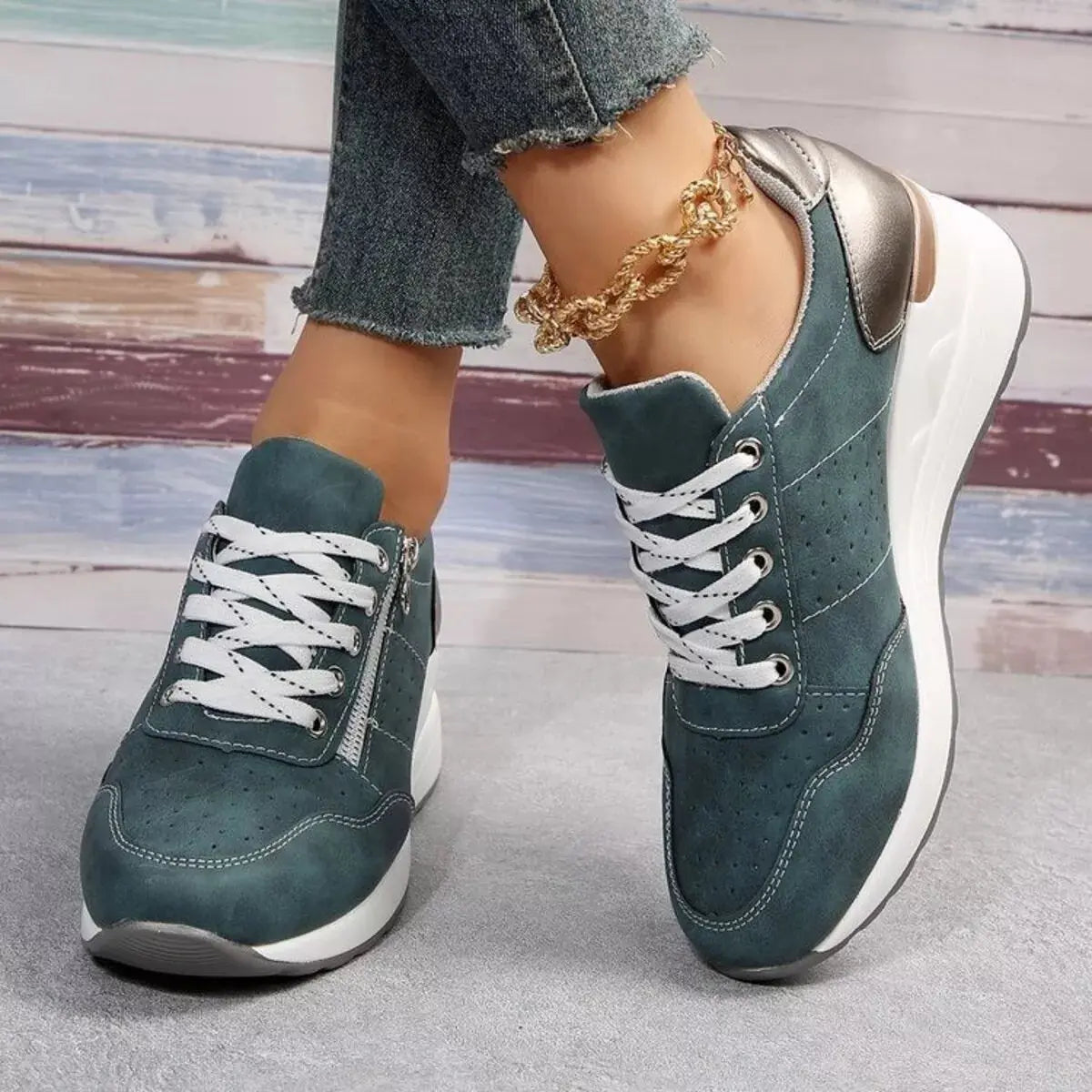 Lace Up Wedge Sneakers  Style Ratio