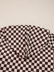 Checkered Drawstring Hoodie and Pants Set  Style Ratio