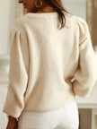 Button-Down Eyelet Long Sleeve Cardigan  Style Ratio