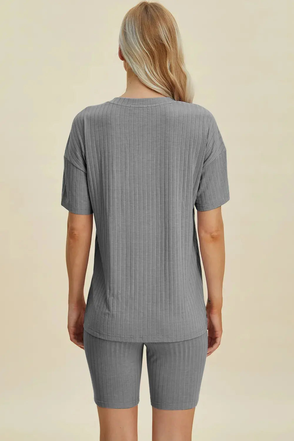 Basic Bae Full Size Ribbed V-Neck Short Sleeve Top and Shorts Loungewear  Style Ratio