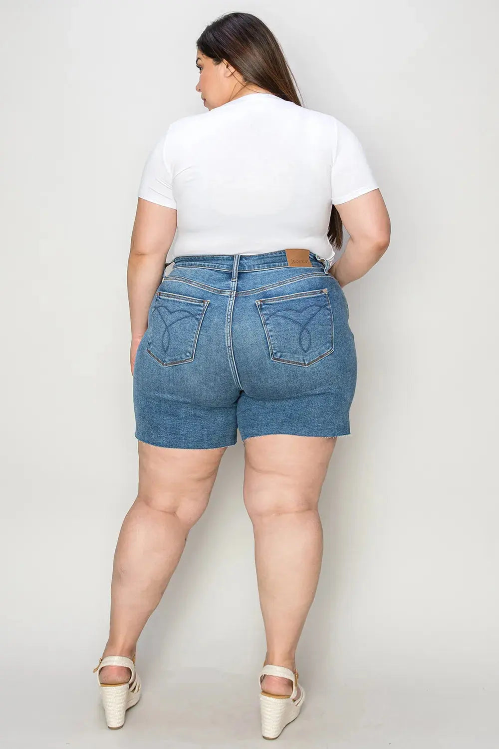 Judy Blue Full Size High Waist Slim Denim Shorts  Style Ratio