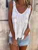 Floral Lace Crochet Trim Tank  Style Ratio