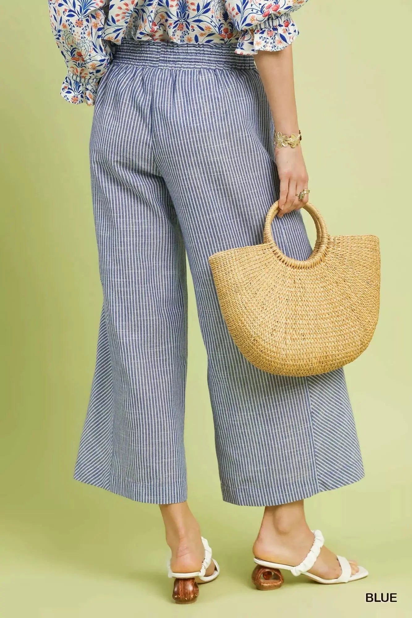 Umgee Linen Blend Striped Wide Leg Pants  Style Ratio