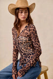 BiBi Leopard Printed Mesh Long Sleeve Top  Style Ratio