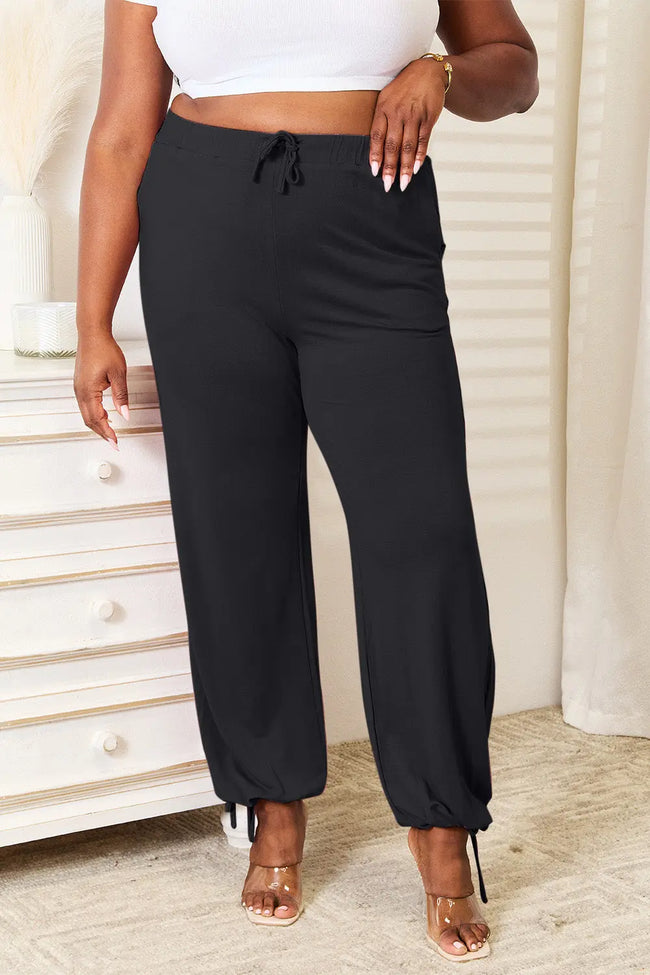 Basic Bae Full Size Soft Rayon Drawstring Joggers  Style Ratio