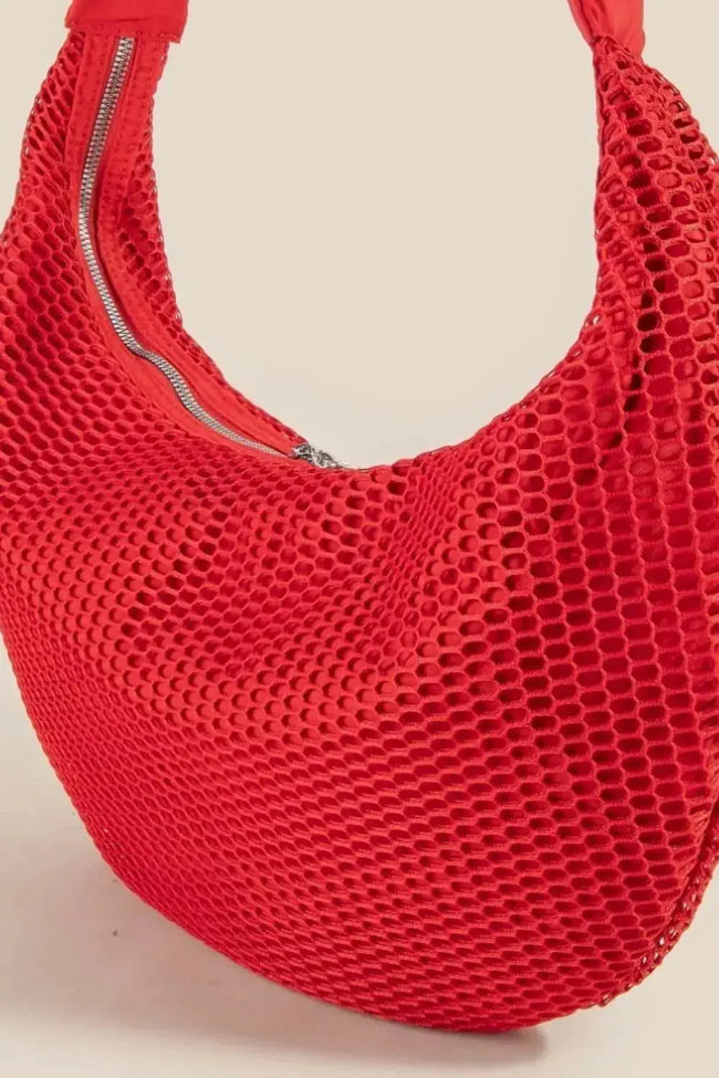 Fame Textured Mesh Knot Shoulder Bag  Style Ratio
