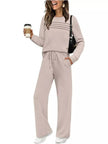 Full Size Long Sleeve Round Neck Top and Pants Set  Style Ratio