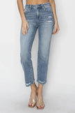 RISEN Full Size High Waist Distressed Cropped Jeans  Style Ratio