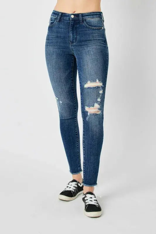 Judy Blue High Waist Distressed Skinny Jeans  Style Ratio