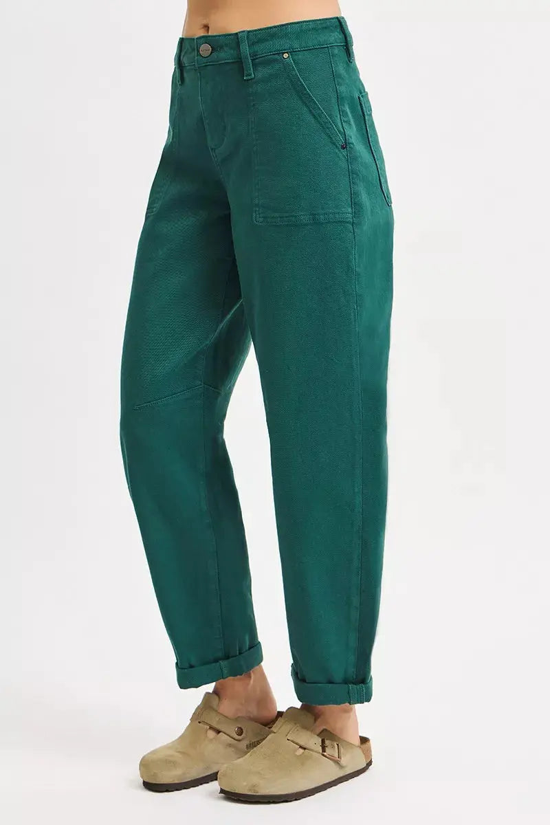 RISEN High Rise Ankle Cuffed Barrel Pants  Style Ratio