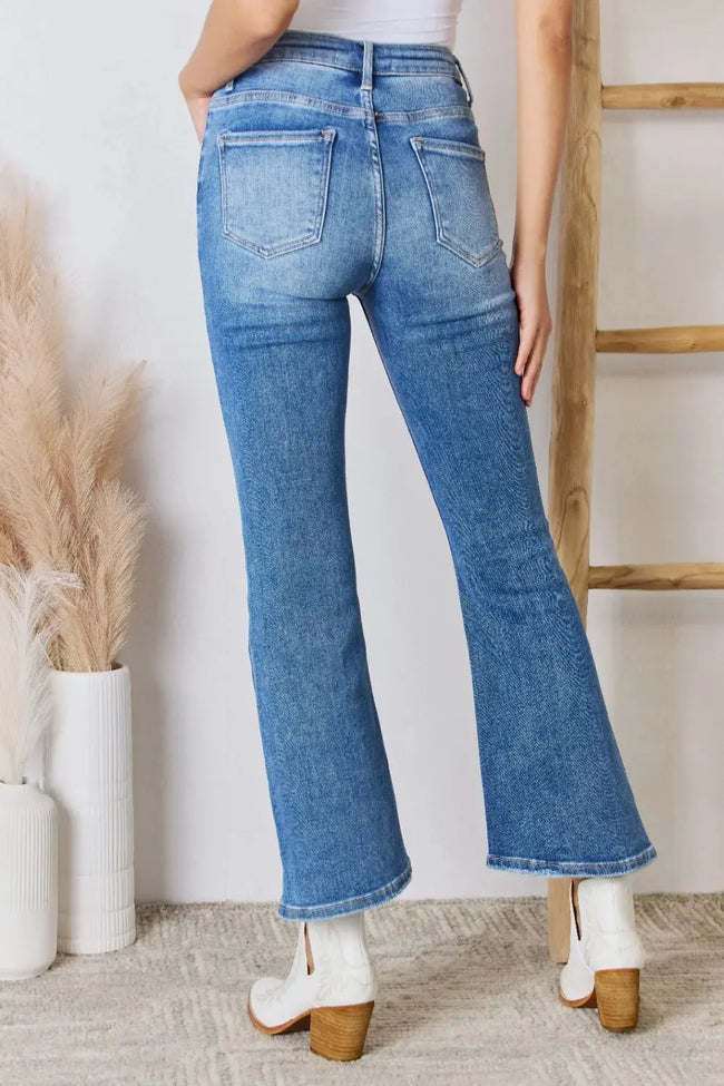 RISEN Full Size High Rise Ankle Flare Jeans  Style Ratio