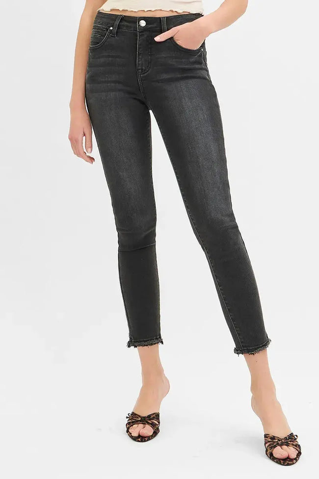 RISEN Full Size Tummy Control Mid Rise Crop Skinny Jeans  Style Ratio