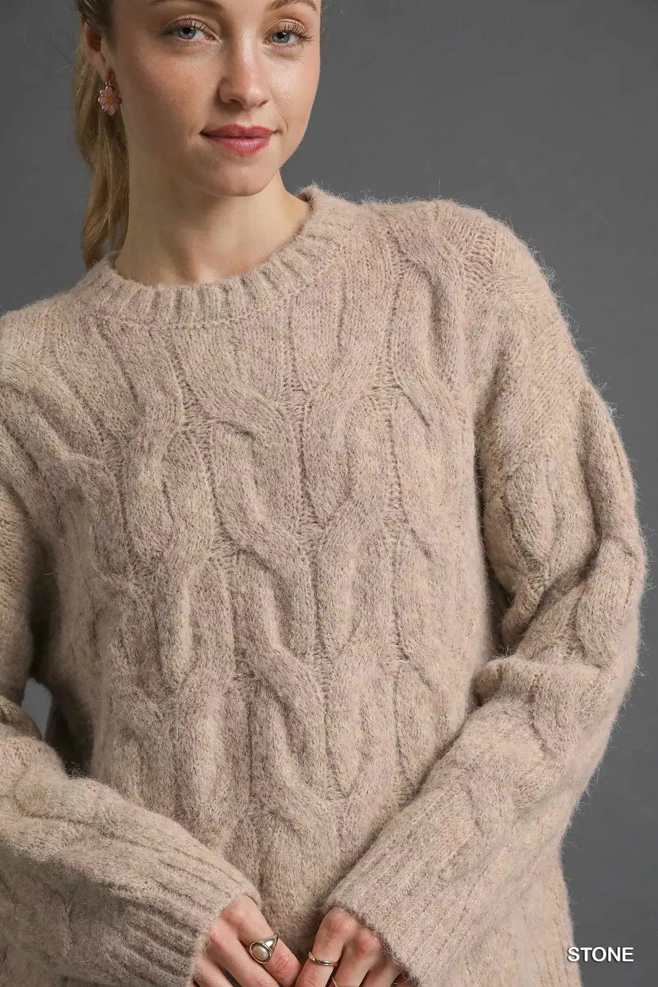 Umgee Cable Knit Cozy Sweater  Style Ratio