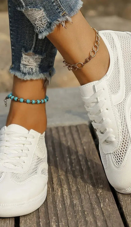 Mesh Lace Up Sneakers  Style Ratio