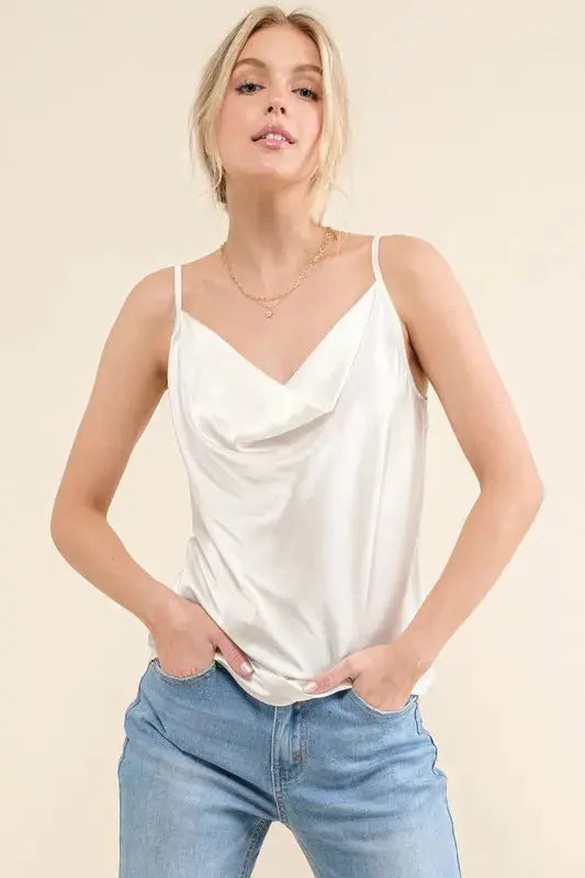 And The Why Satin Cami with Adjustable Strap  Style Ratio
