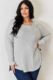 Basic Bae Full Size Ribbed Round Neck Long Sleeve Shirt  Style Ratio