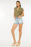 Kancan High Rise Raw Hem Denim Shorts  Style Ratio