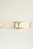 Multicolored Leaf Buckle Elastic Belt  Style Ratio