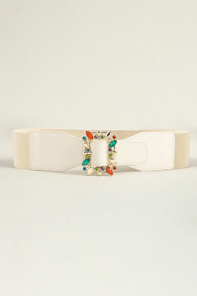 Multicolored Leaf Buckle Elastic Belt  Style Ratio