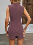 Sleeveless Blazer with Tie Waist & Shorts Set  Style Ratio