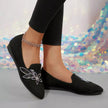 Rhinestone Point Toe Flats Slip-Ons  Style Ratio