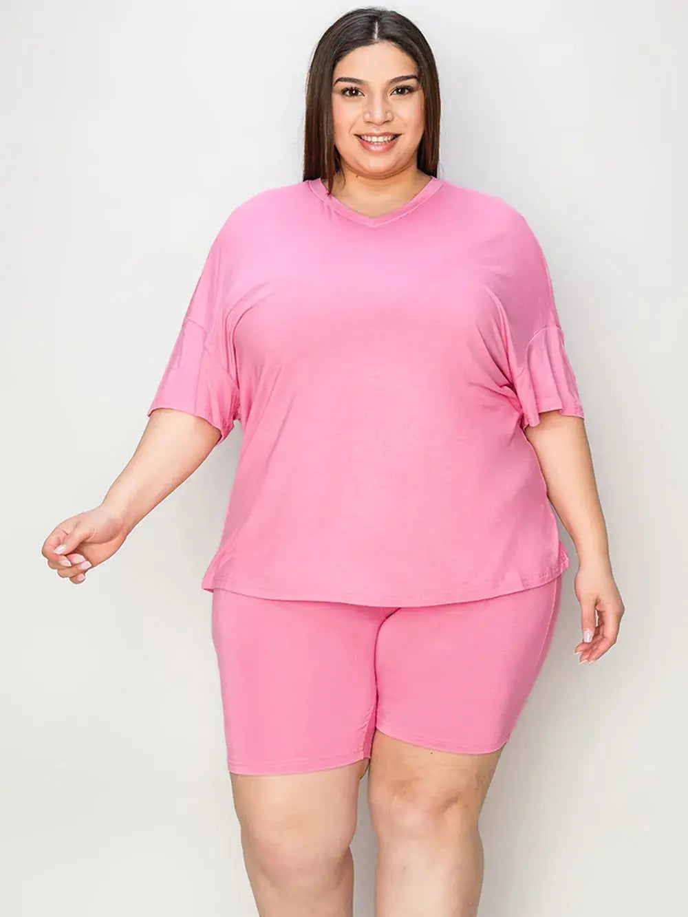 Basic Bae Full Size V-Neck Drop Shoulder Shirt and Shorts Loungewear  Style Ratio