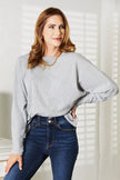 Double Take Seam Detail Round Neck Long Sleeve Top  Style Ratio