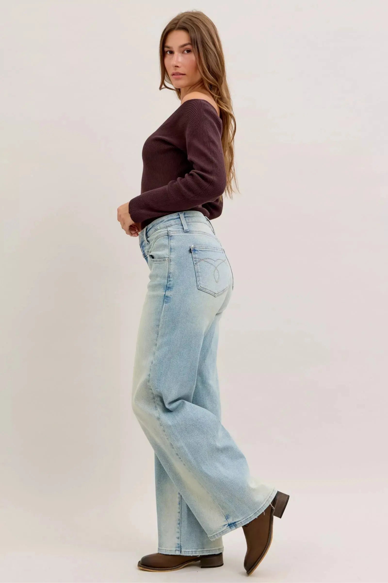 Judy Blue High Waist Column Straight Jeans  Style Ratio