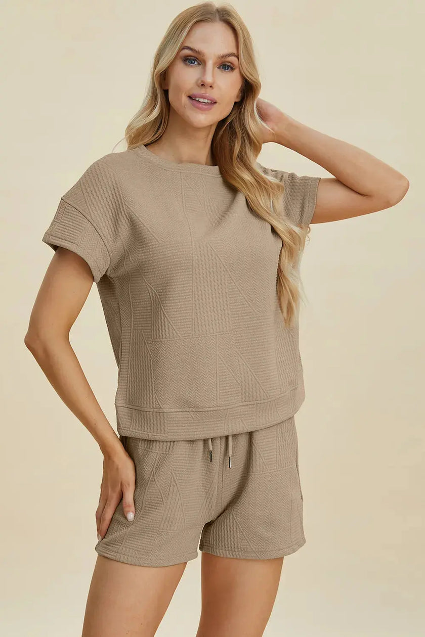 Double Take Short Sleeve Top and Shorts Set  Style Ratio