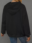 Full Size Embossed Lettering Casual Hoodie  Style Ratio