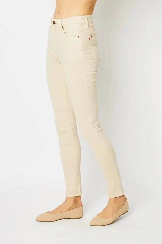 Judy Blue Full Size Garment Dyed Tummy Control Skinny Jeans  Style Ratio