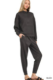 Zenana Scuba Half Zip Sweatshirt and Joggers Set  Style Ratio
