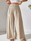 Smocked Waist Wide Leg Pants  Style Ratio