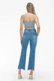 bytos Raw Hem Distressed Mid Rise Crop Jeans  Style Ratio