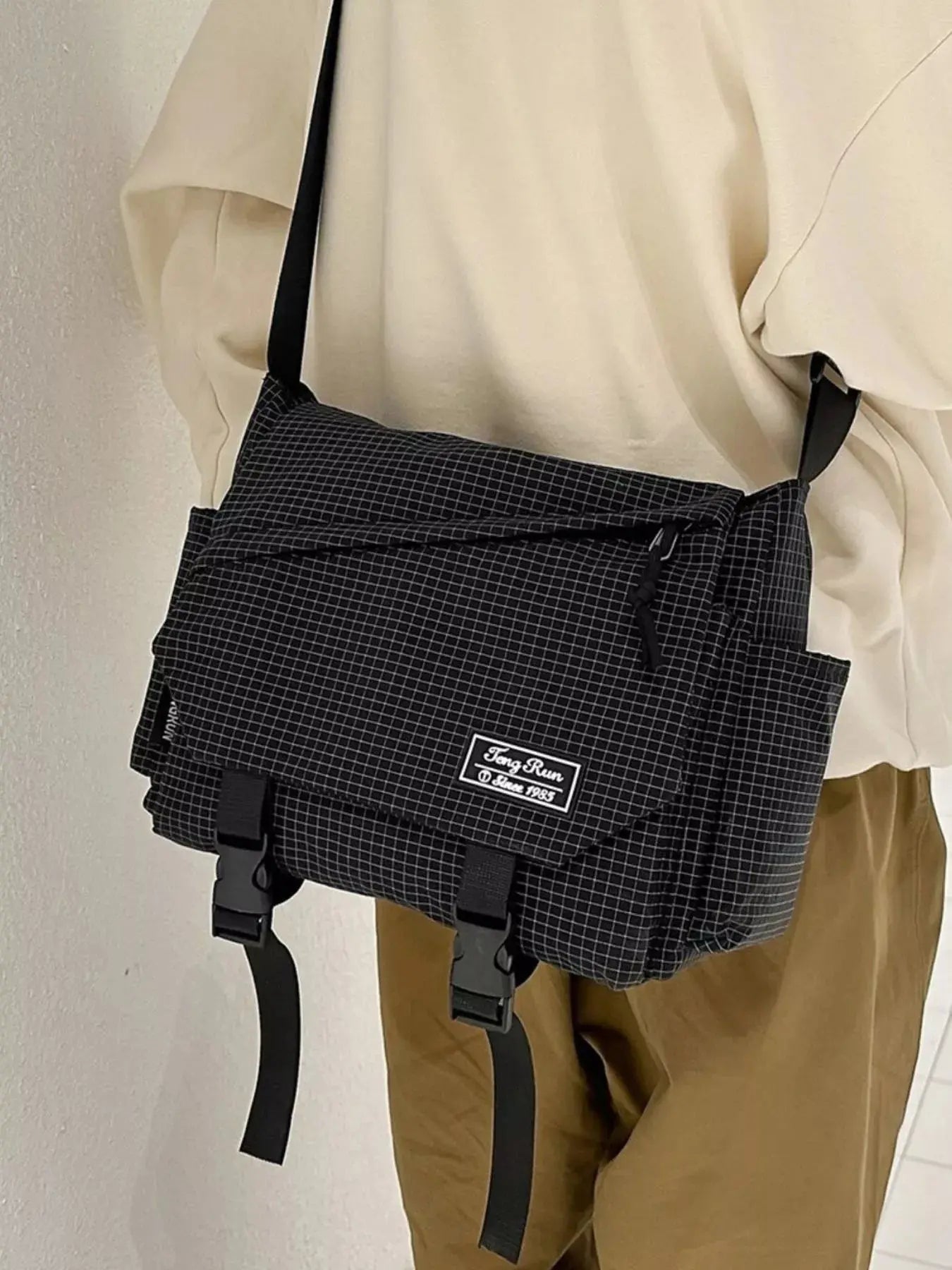 Plaid Buckle Flap Crossbody Bag  Style Ratio