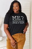 Simply Love Letter Graphic Round Neck Short Sleeve Shirt  Style Ratio