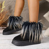 Fuzzy Trim Platform Ankle Boots  Style Ratio