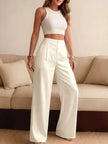 Lace Waist Wide Leg Pants  Style Ratio